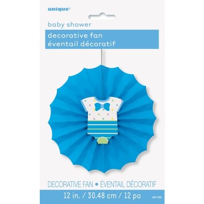 Baby Shower Boy Blue Decorative Fan (30cm) Pk 1