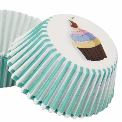 Green Cupcake Paper Cake Cups Cases Pk 40