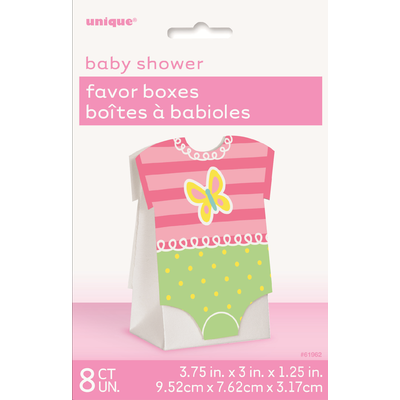 Pink Baby Shower Favour Boxes Pk 8