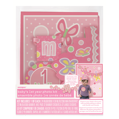 Baby's First Year Pink Photo Prop Decoration Kit Pk 10
