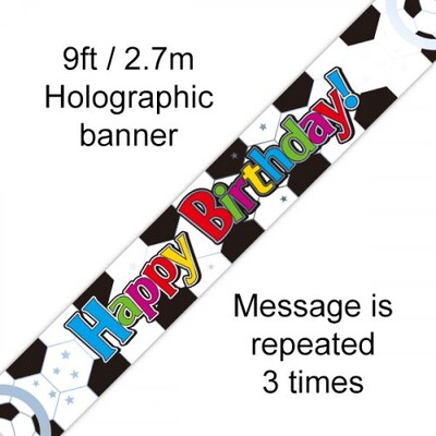 Soccer Football Happy Birthday Foil Banner
