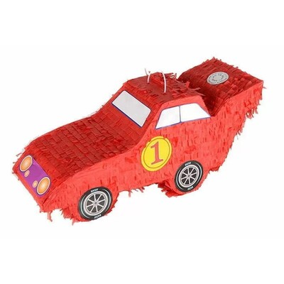 Red Racing Car Piñata Party Game – Fillable Race Car Birthday Candy Piñata Decoration