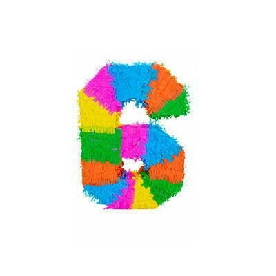 Number 6 Piñata | Colourful Birthday Party Number Piñata