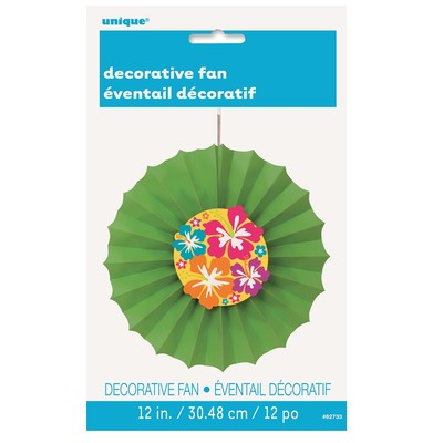 Luau Hibiscus Decorative Fan (40cm) Pk 1