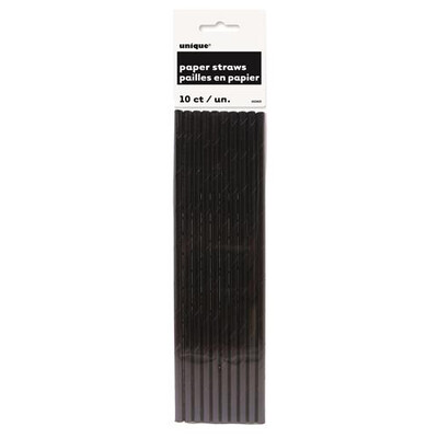 Black Foil Paper Straws Pk 10