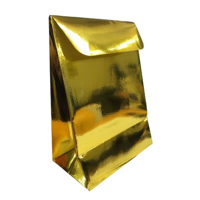 Metallic Gold Paper Party Loot Bags Pk 10