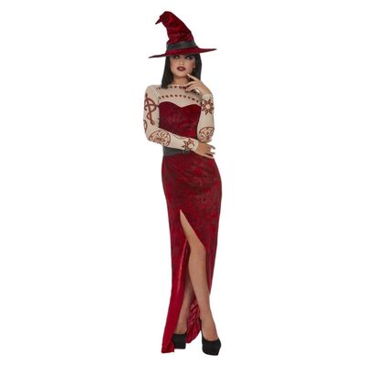 Adult Red Satanic Witch Halloween Costume (Large, 16-18)