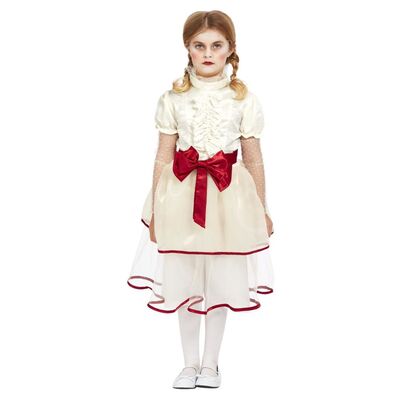 Child Porcelain Doll Cream Dress Costume (Large, 10-12 Yrs)