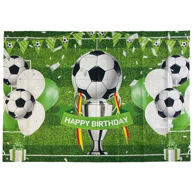 Football Soccer Happy Birthday Fabric Backdrop 150x100cm