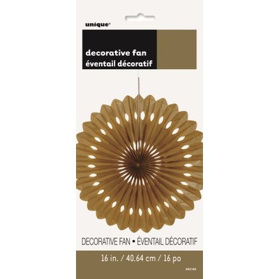 Gold Paper Fan Decoration (40cm) Pk1