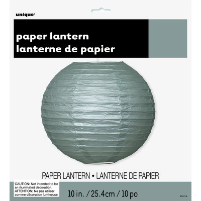Silver Decorative Paper Lantern (25cm) Pk 1