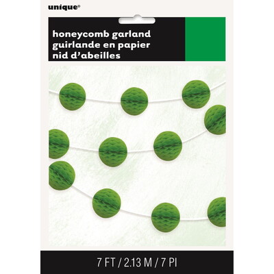 Lime Green Mini Honeycomb Ball Garland 2.13m