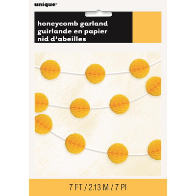 Yellow Mini Honeycomb Ball Garland 2.13m