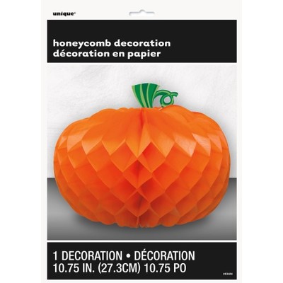 Halloween Pumpkin Honeycomb Centrepiece Decoration (27.3cm) Pk 1