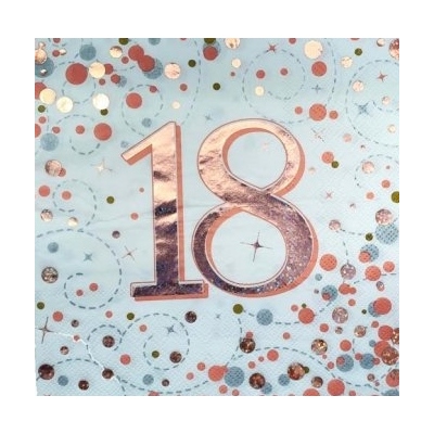 Rose Gold Sparkling Fizz 18 Lunch Napkins 3 Ply (Pk 16)