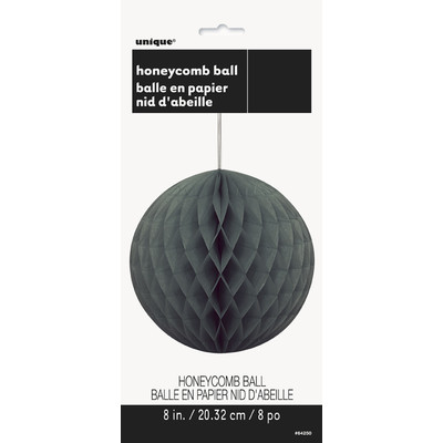 Black Honeycomb Ball Decoration (20cm) Pk1 