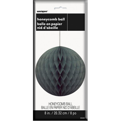 Black Honeycomb Ball Decoration (20cm) Pk 12