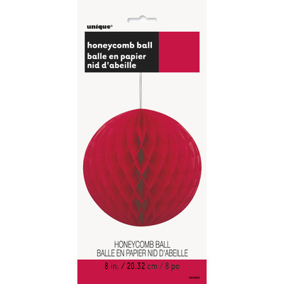Red Honeycomb Ball Decoration (20cm) Pk1 