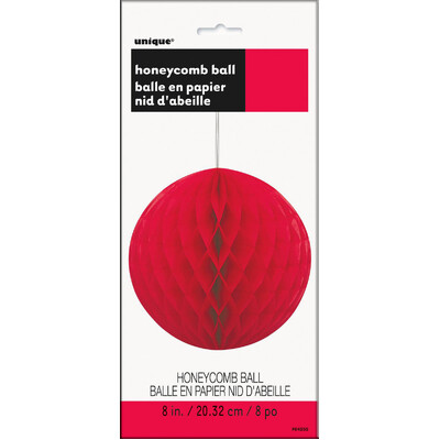 Red Honeycomb Ball Decoration (20cm) Pk 12