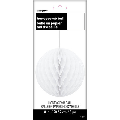 White Honeycomb Ball Decoration (20cm) Pk 12
