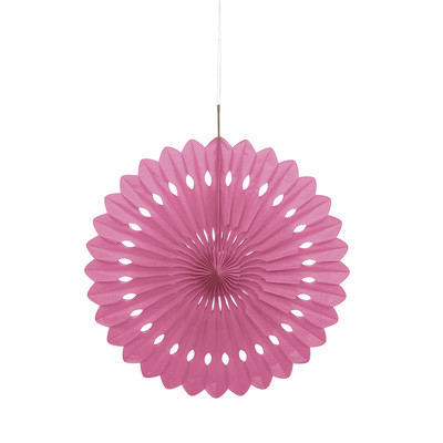 Hot Pink Paper Fan Decoration (40cm) Pk 12