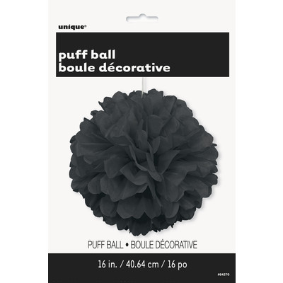 Black Tissue Paper Pom Pom (40cm) Pk1 