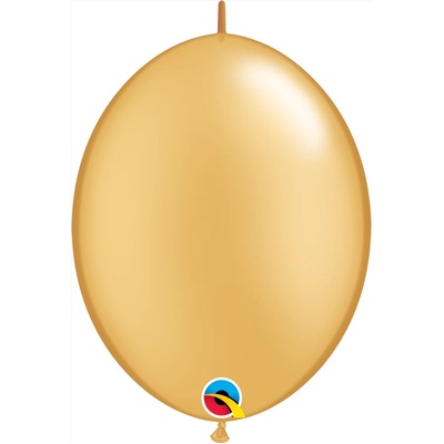 Gold Quicklink Linking Latex Balloons (12in-30cm) Pk 10