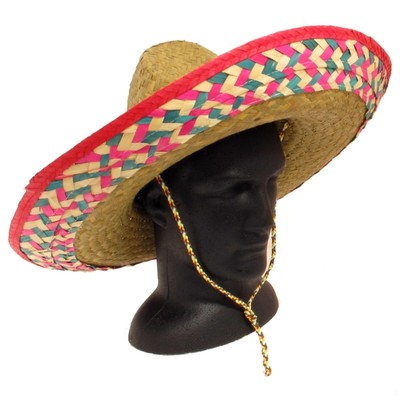 Mexican Sombrero with Checker Trim Pk 1 
