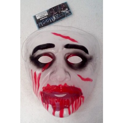 Transparent Zombie Halloween Plastic Face Mask Pk 1