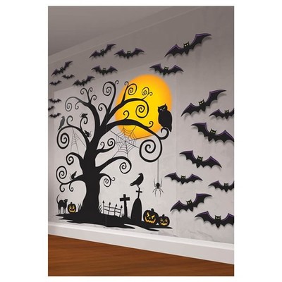Halloween Scene Setter Wall Decorating Kit Pk 32