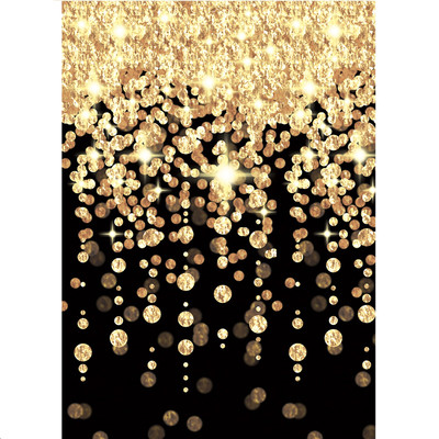 Glitz & Glam Black & Gold Cascading Lights Scene Setter Room Roll Pk 1