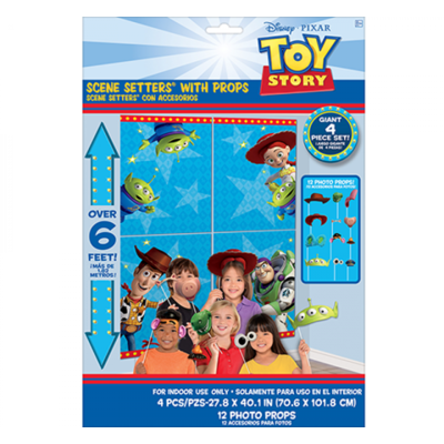 Toy Story Scene Setter Kit Pk 4 + 12 Assorted Photo Props