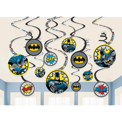 Batman Heroes Unite Hanging Swirl Decorations (Pk 12)