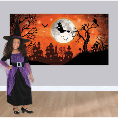 Scene Setter Halloween Witch Orange & Black Wall Decoration