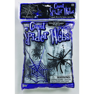 Stretchable Giant Spider Web with 12 Spiders (240g) Pk 1