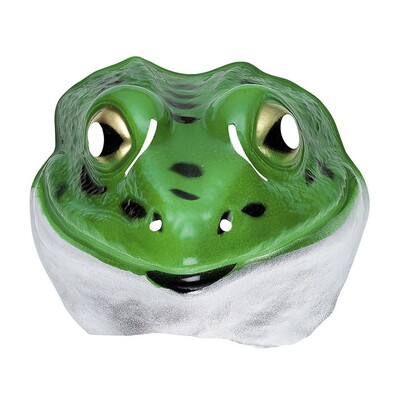 Green Frog PVC Face Mask | Animal Costume Mask for Adults & Kids