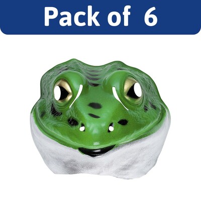 Green Frog PVC Face Masks Bulk Pack of 6 | Animal Costume Masks