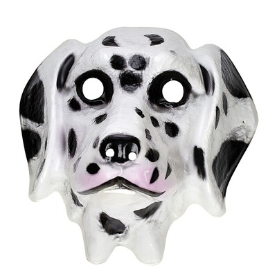 Adult Dalmatian Dog PVC Face Mask | Black & White Animal Costume Mask