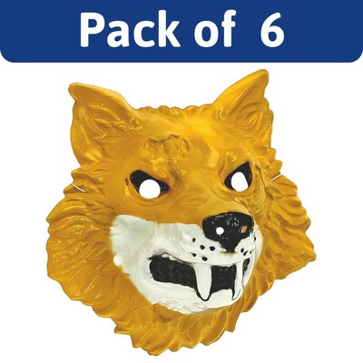 Adult Wolf PVC Face Masks Bulk Pack of 6 | Fierce Animal Costume Masks