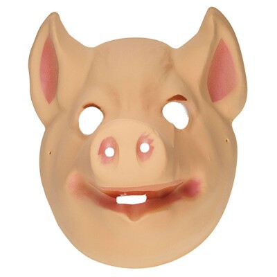 Adult Pig PVC Face Mask | Animal Costume Mask for Adults & Kids
