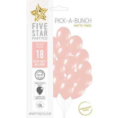 Matte Peach Pick-A-Bunch Latex Balloons 30cm Pack of 18 | Premium Biodegradable Balloons