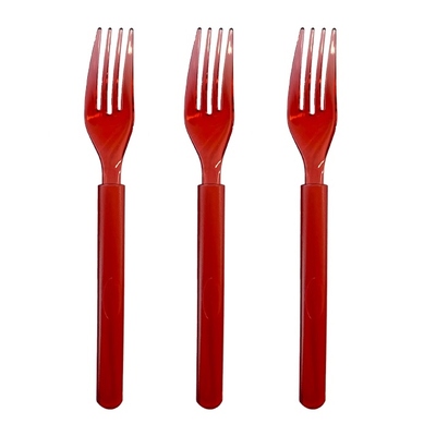 Cherry Red Heavy Duty Reuseable Plastic Forks (Pk 20)
