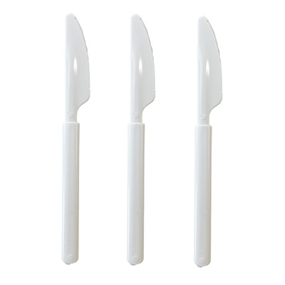 White Heavy Duty Reuseable Plastic Knives (Pk 20)