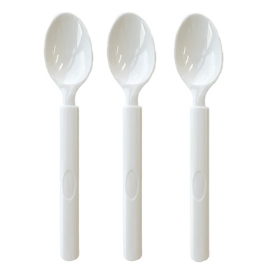 White Heavy Duty Reuseable Plastic Spoons (Pk 20)