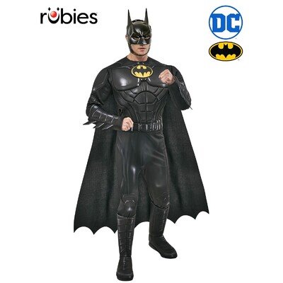 DC Comics Batman Adult Costume Medium – Padded Jumpsuit with Cape, Mask & Boot Tops