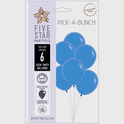 Pick-A-Bunch Matte Royal Blue 45cm Round Latex Balloons Pk 6