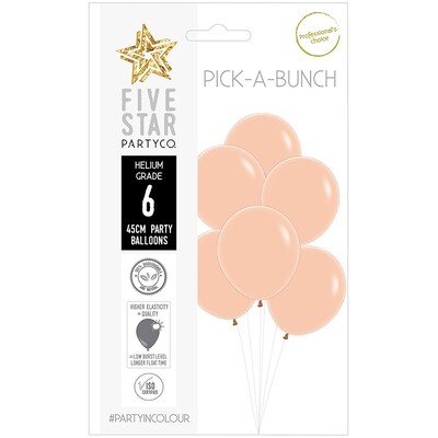 Pick-A-Bunch Matte Peach 45cm Round Latex Balloons Pk 6