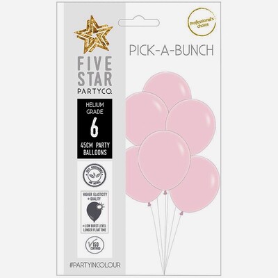 Pick-A-Bunch Matte Pastel Pink 45cm Round Latex Balloons Pk 6