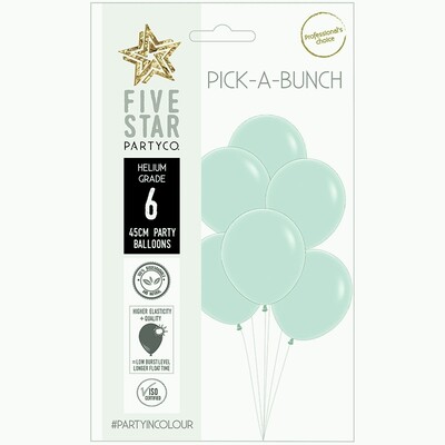 Pick-A-Bunch Matte Pastel Green 45cm Round Latex Balloons Pk 6