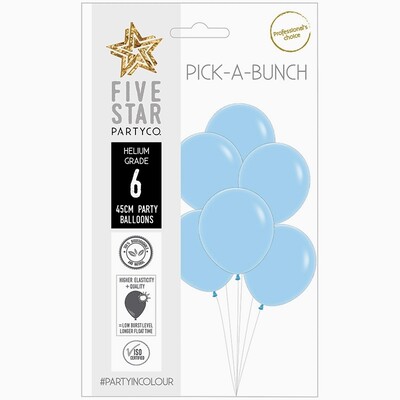 Pick-A-Bunch Matte Pastel Blue 45cm Round Latex Balloons Pk 6